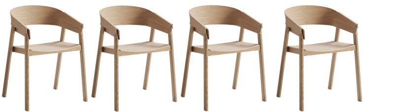 Action Cover Chair Set of 4 Oak Muuto